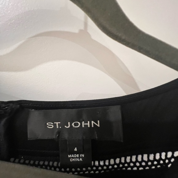 St John perfect black dress with rope eyelet knit see through detail across top - Picture 9 of 9